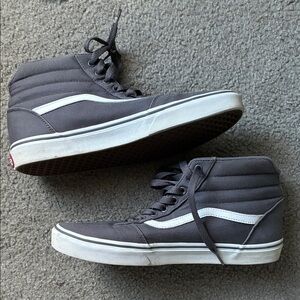 Vans Men's Grey White High-Top Sneakers